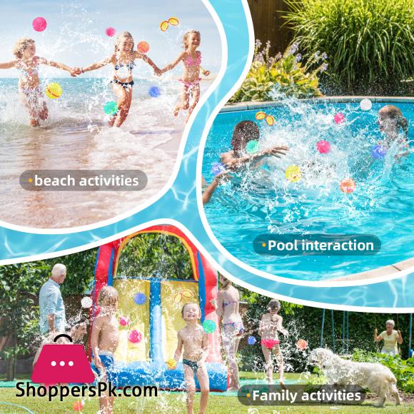 Reusable Silicone Magnetic Water Ball Quick Water Injection for Outdoor Water Fights in Summer Pack of 6