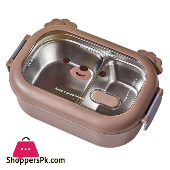 Stainless Steel Bento Box 2 Compartments Cartoon School Lunch Box