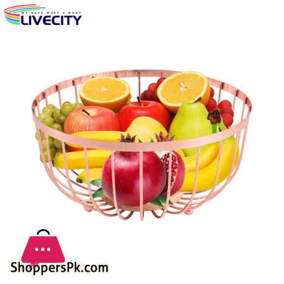 Stylish Metal Wire Fruit Basket Large Round Storage Baskets for Kitchen Counter Modern Vegetable Stand Holder Perfect for Snacks southeast Buyers Dining Table