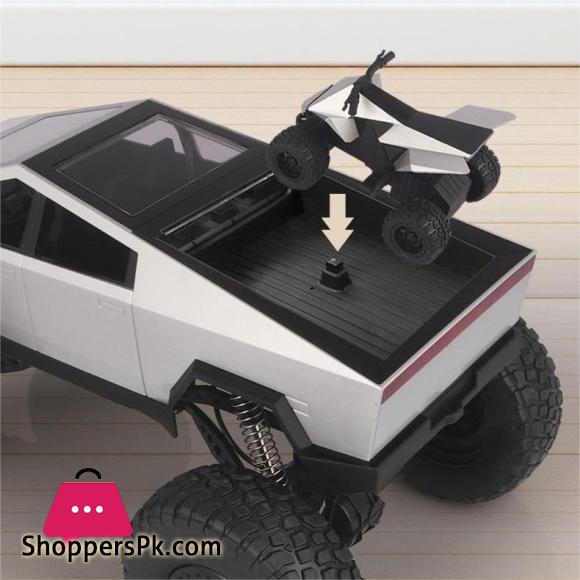Tesla Cyber Truck Remote Control Car High Speed Alloy Pickup Truck Cross Country Motorcycle Childrens Racing Cars Toys for Kids Gifts