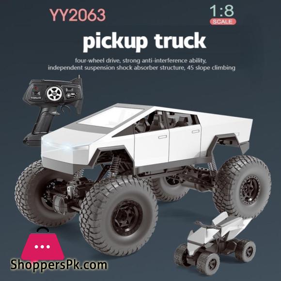 Tesla Cyber Truck Remote Control Car High Speed Alloy Pickup Truck Cross Country Motorcycle Childrens Racing Cars Toys for Kids Gifts