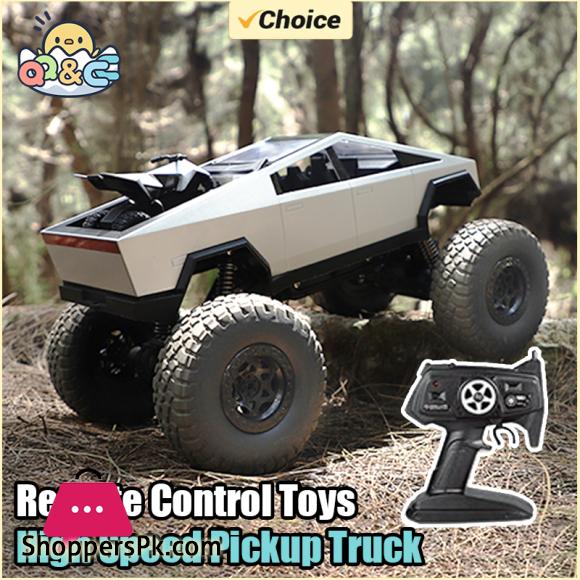 Tesla Cyber Truck Remote Control Car High Speed Alloy Pickup Truck Cross Country Motorcycle Childrens Racing Cars Toys for Kids Gifts