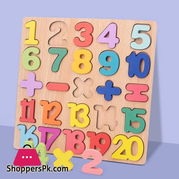 Wooden Alphabet | Puzzles & Numbers Count Board, Colorful ABC Uppercase Letters/Numbers/Shapes for Kids Toddlers Preschool Early Learning Educational Toys