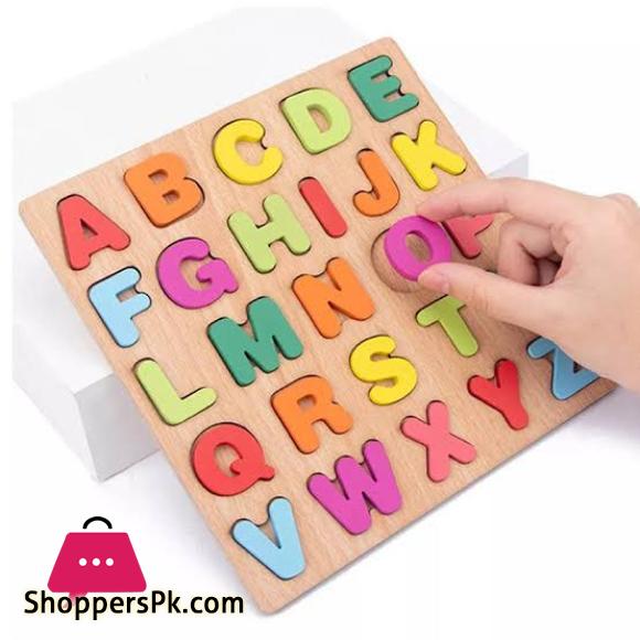 Wooden Alphabet | Puzzles & Numbers Count Board, Colorful ABC Uppercase Letters/Numbers/Shapes for Kids Toddlers Preschool Early Learning Educational Toys