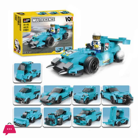 Architect Multificence Thunder Racing Vehicle (10 changes) Building Blocks For kids 201 Pcs