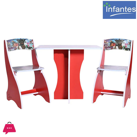 Infantes Kids Portable Study Table & Chair Wood - 2 Chair & Table