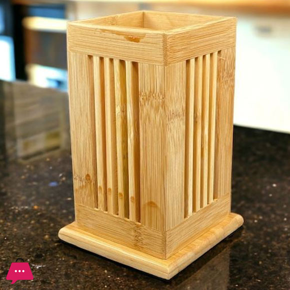 Bamboo Square Spoon Holder