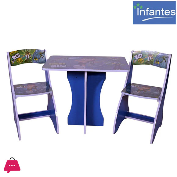 Infantes Kids Portable Study Table & Chair Wood - 2 Chair & Table