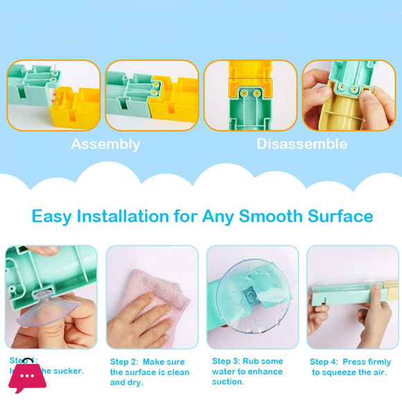 Childrens Bath Toys Set, 24Pcs DIY Slide Waterfall Track Stick with Suction Cup and Wheels Water Ball Shower Floating Bathtub Toy Summer Children Bathtub Gift for Kids Boys Girls