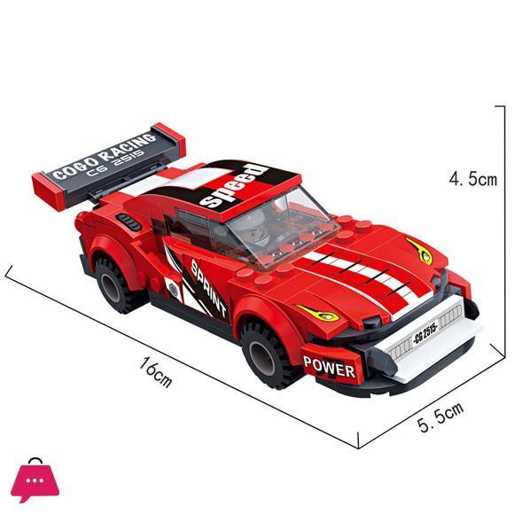 Cogo 195 Pcs Pullback Racing Car Diy Assembly Educational Kids Building Brick Block Toys For Kids