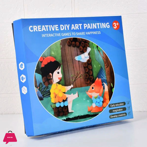 Creative DIY Dotty Colorful Pompom Art Set