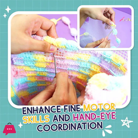 DIY Craft Hand Woven Bag Pom Pom Bag