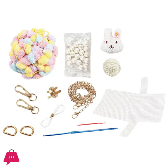 DIY Craft Hand Woven Bag Pom Pom Bag