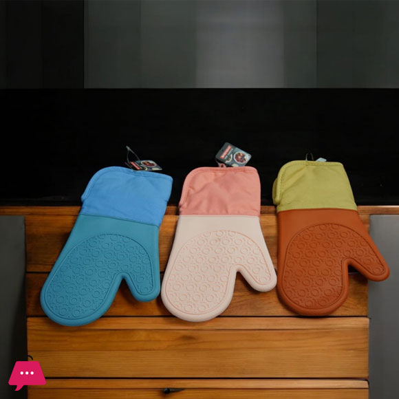 Durable Oven Mitt Silicone Soft Cotton Lining Oven Glove Anti-scalding Anti-slip Heat Resistant Microwave Glove Kitchen Supplies