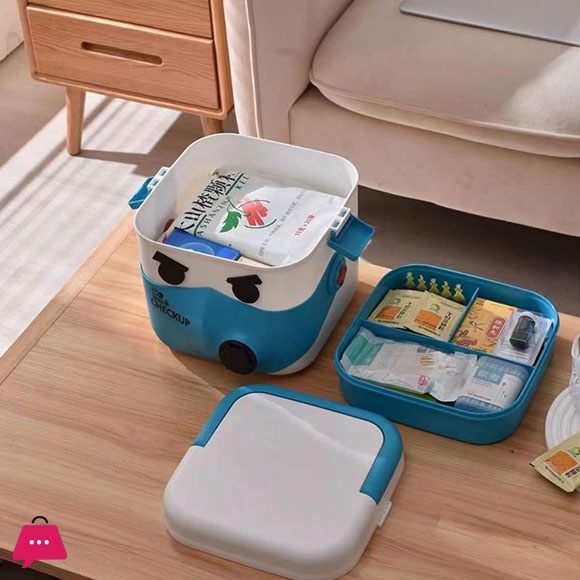 First Aid Kit Medicine Box 2 Layer Removable Tray First Aid Box