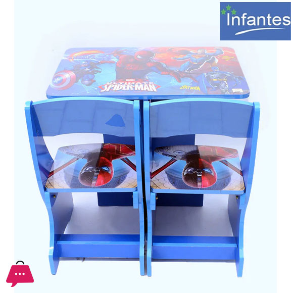 Infantes Kids Portable Study Table & Chair Wood - 2 Chair & Table