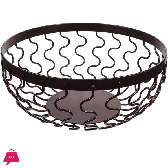 Iron Fruit Basket Metal Basket Living Room Household Decorative Basket Creative Storage Fruit Plate