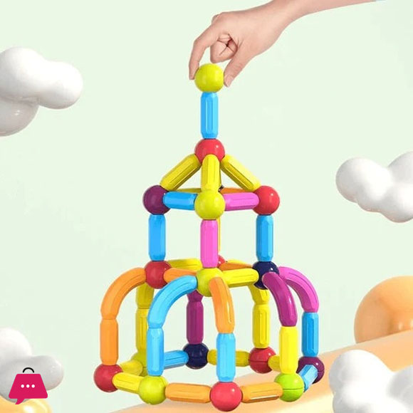 Kido kraze Magnetic Toys Building Blocks - 96 PCS Kids Magnet Balls and Rods Set Block