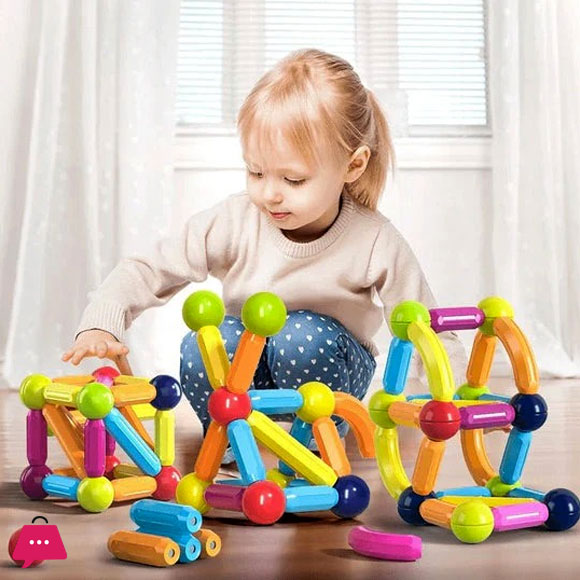 Kido kraze Magnetic Toys Building Blocks - 96 PCS Kids Magnet Balls and Rods Set Block