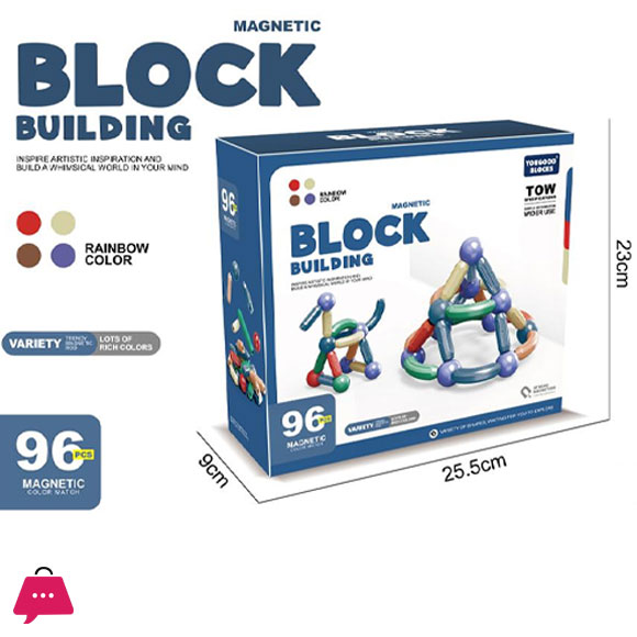 Kido kraze Magnetic Toys Building Blocks - 96 PCS Kids Magnet Balls and Rods Set Block