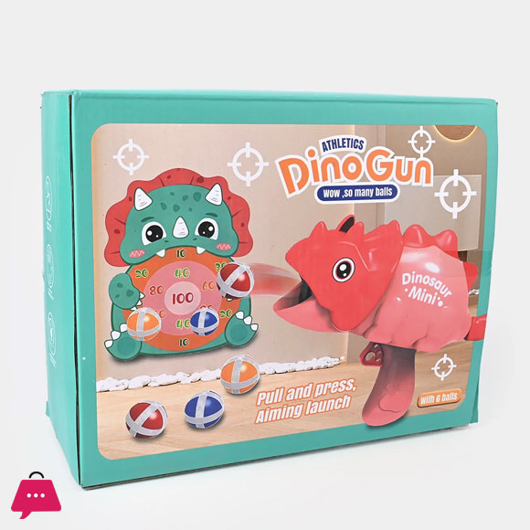 Dino Target Toy Play Set For Kids Shooting Gun Dart Board