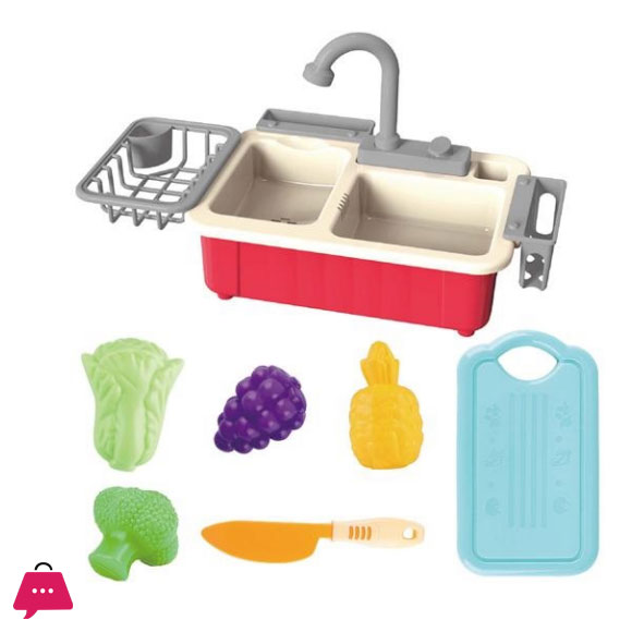 Kitchen Sink with Fruit and Vegetable Cutting Board
