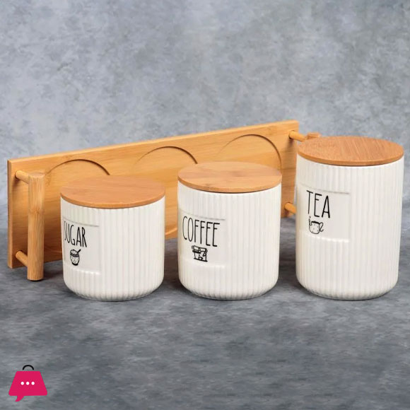 Modern Design Sugar Tea and Coffee Jar Set