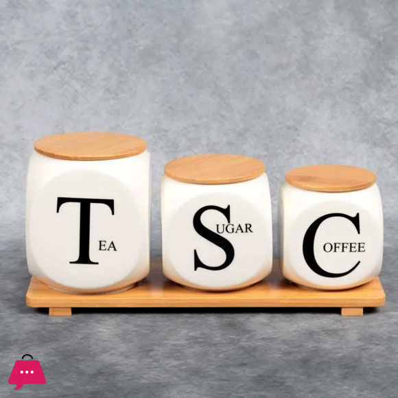Modern Design Sugar Tea and Coffee Jar Set