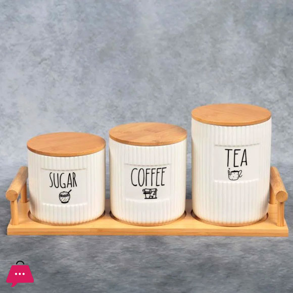 Modern Design Sugar Tea and Coffee Jar Set