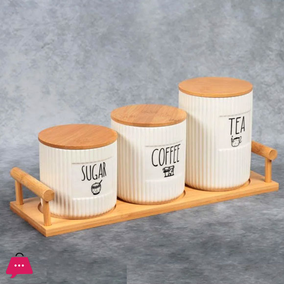 Modern Design Sugar Tea and Coffee Jar Set