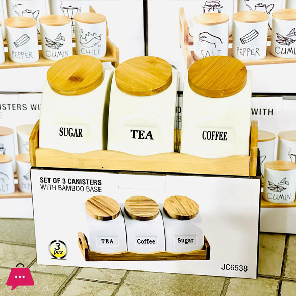 Modern Design Sugar Tea and Coffee Jar Set JC6538
