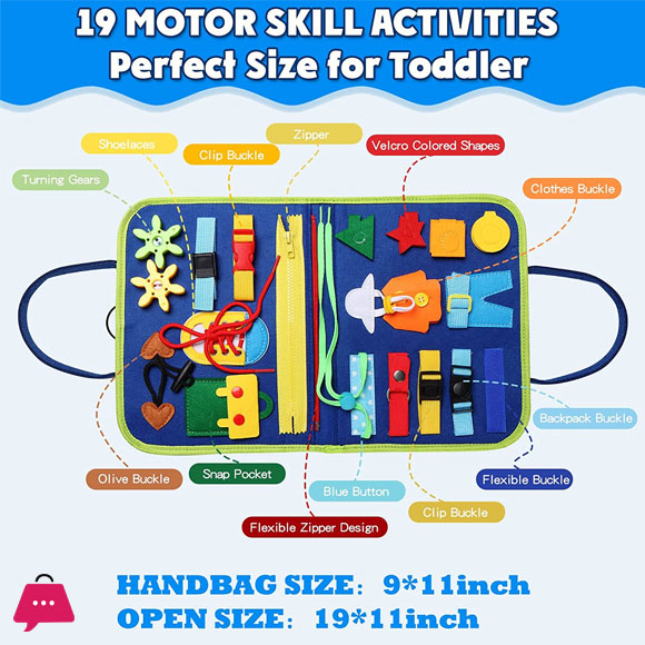 Montessori Busy Board Educational Activity Developing Sensory Board Skills Travel Toy