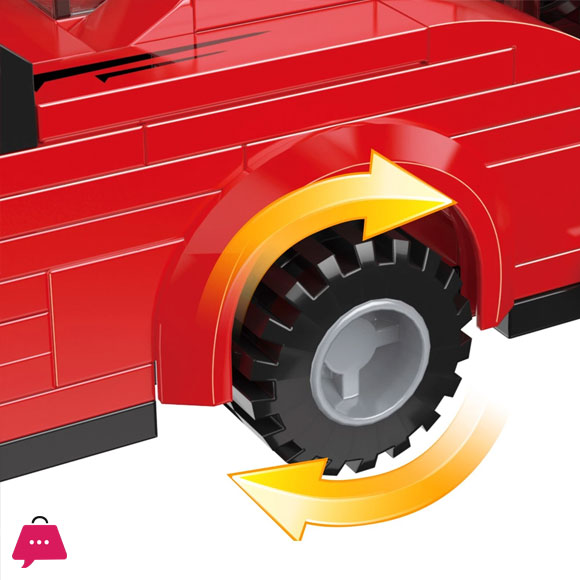 Red Classic Car Building Blocks Kit - Gift for Classic Car Lovers - 176 Pcs
