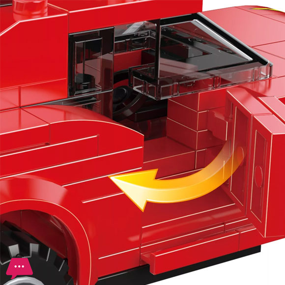 Red Classic Car Building Blocks Kit - Gift for Classic Car Lovers - 176 Pcs