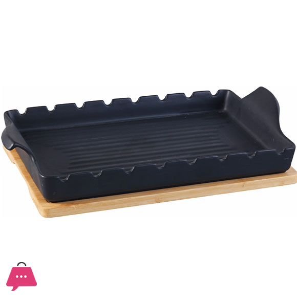 Stylish ceramic Sizzler With Wooden Board