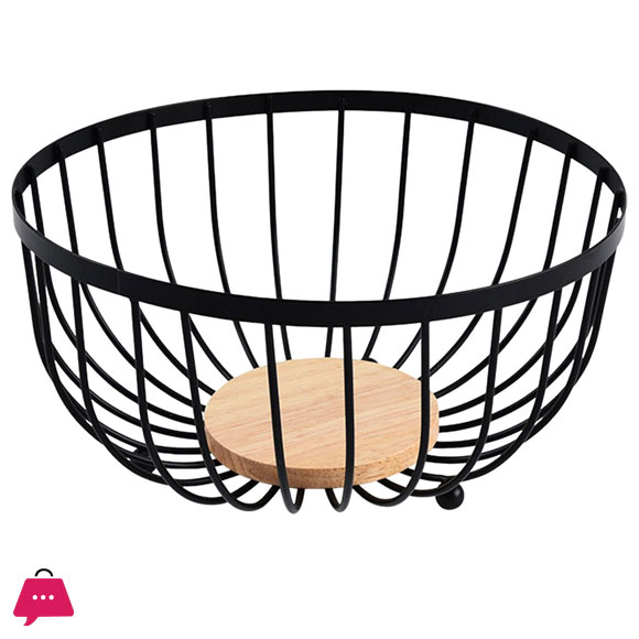 Stylish Metal Wire Fruit Basket Large Round Storage Baskets for Kitchen Counter Modern Vegetable Stand Holder Perfect for Snacks southeast Buyers Dining Table