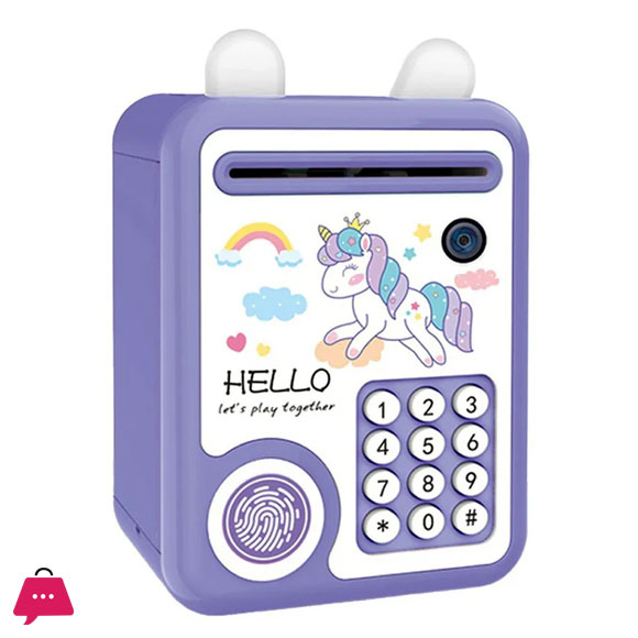 Unicorn Mini ATM Bank With Fingerprint Lock & Music