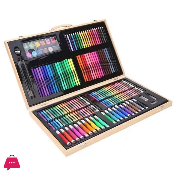 180 Pieces Art Painting Set High Quality Oil Pastels Drawing Wooden Box Art Kit for Girls and Boys