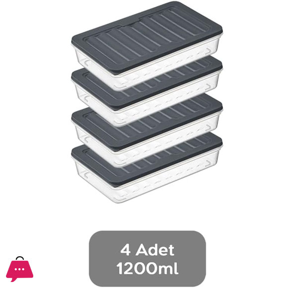 4 Piece Refrigerator Organizer, Multi-Purpose Storage Container