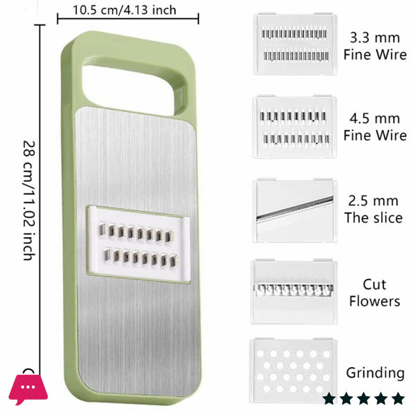 5-in-1 Multifunctional High-Quality Vegetable & Fruit Slicer With Five Changeable Blades