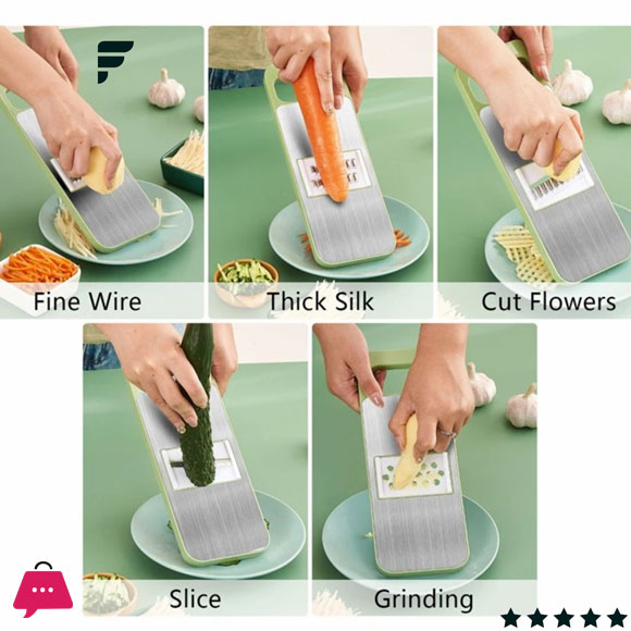 5-in-1 Multifunctional High-Quality Vegetable & Fruit Slicer With Five Changeable Blades