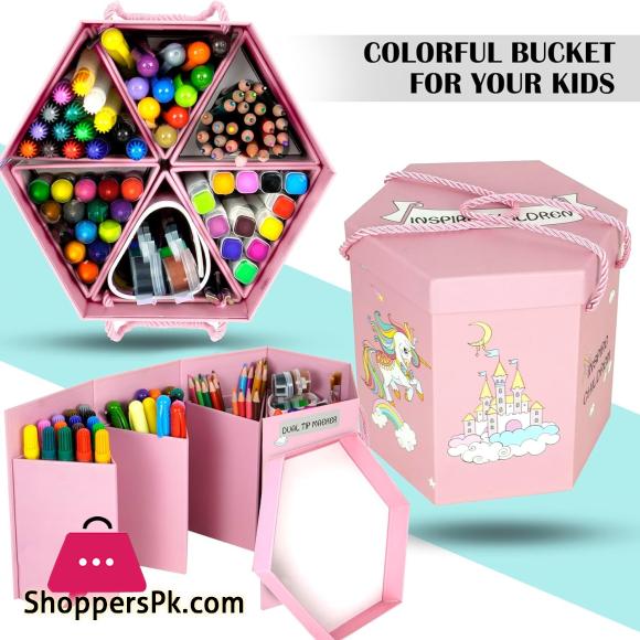 83Pcs Children Deluxe Art Drawing Acrylic Marker, Dazzle Color Stick, Washable Markers, Oil Pastel Color Pencils Set for Kids Case Art and Craft Supplies Drawing and Painting Set