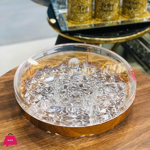 Acrylic Transparent Snack Tray with Lid Used for Dried Fruits Nuts Cookies Snacks