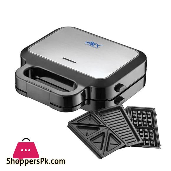 Anex Deluxe 3 In 1 Sandwich Maker 750W AG-2139
