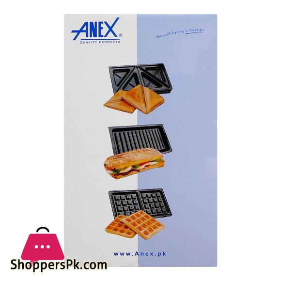 Anex Deluxe 3 In 1 Sandwich Maker 750W AG-2139