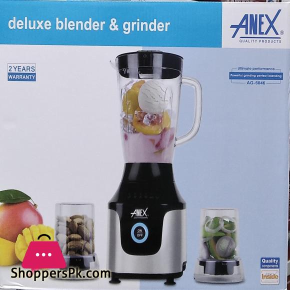 Anex Deluxe Blender Wet & Dry Grinder 3 in 1 AG-6046