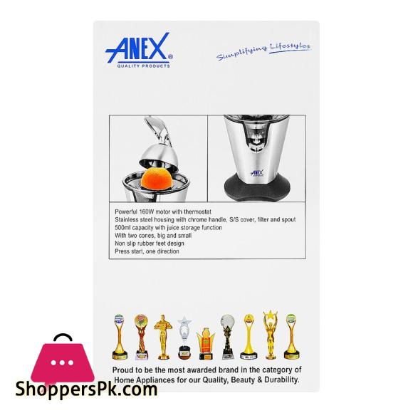 Anex Deluxe Citrus Juicer 160W 500ml Capacity AG-2158