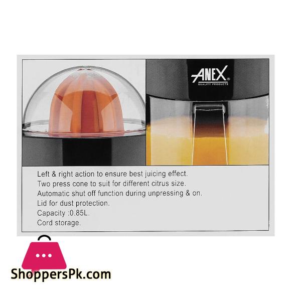 Anex Deluxe Citrus Juicer, 850ml Capacity, 40W Black AG-2154