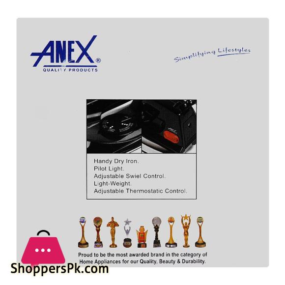 Anex Deluxe Dry Iron 1000W AG-1072