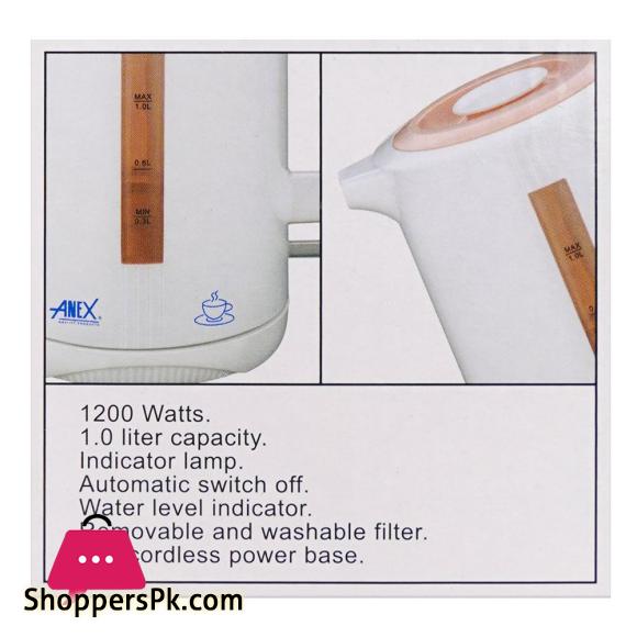Anex Deluxe Electric Kettle1000ml Capacity AG-4032